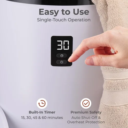 Miniatura 4 de SereneLife Calentador de toallas estilo cubo, calentador de manta portátil para spa y baño, gran capacidad, fragancia personalizable, apagado