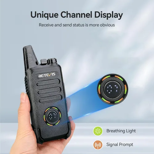 Miniatura 2 de Retevis RT22S Walkie Talkies para adultos, radio de 2 vías con auricular, pantalla de canal, recargable, radio bidireccional FRS portátil, mini