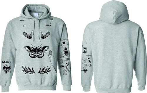 Miniatura 3 de Allntrends Sudadera con capucha para adultos, Harry Tattoos Cool Top con capucha
