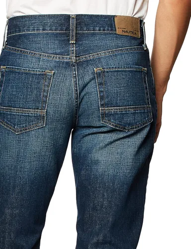 Miniatura 2 de Nautica Traditional Collection - Pantalón de mezclilla para hombre, ajuste relajado.
