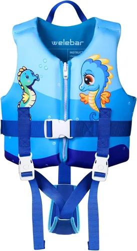 Miniatura 8 de Chaleco de natación para niños, flotadores para niños pequeños con correa de seguridad ajustable, ayudas de natación, flotador infantil, traje