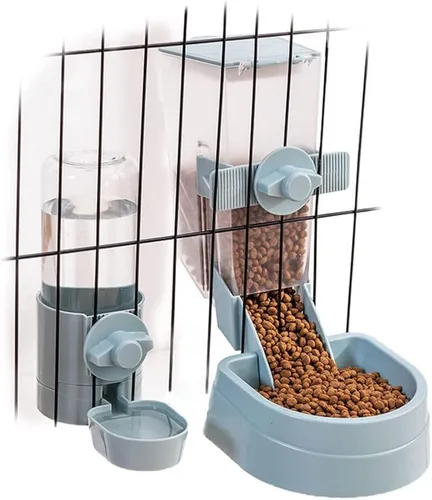 Miniatura 14 de Comedero de agua para conejos, sin fugas, 17 onzas, sin goteo, para conejillo de indias, hámster, chinchilla, hurón, animal pequeño Azul