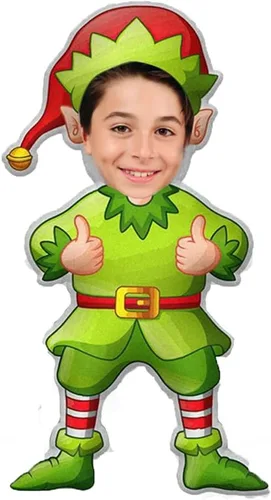 Miniatura 12 de Drawelry Almohada de Navidad con foto de cara personalizada: divertido y lindo Papá Noel animales impresión 3D retrato personalizado imagen almohada