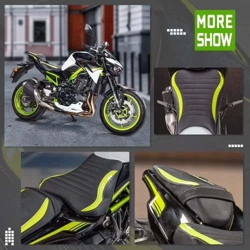 Miniatura 6 de Funda de cuero para asiento de pasajero, para Ka-wa-sa-ki Z900 Z 900 2017 2018 2019 2020 2021 2022 2023 2024 Cojín de asiento de motocicleta