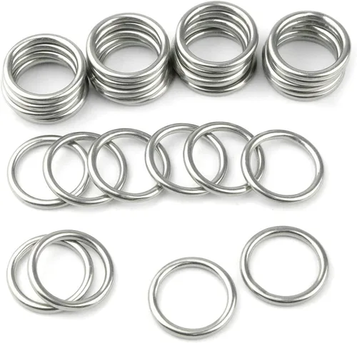 Miniatura 6 de 30 anillos redondos soldados de acero inoxidable soldados con autógena para cinturón de campamento, correas de perro, accesorios de equipaje