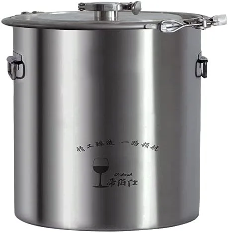 Fermentador de acero inoxidable Tanque de fermentación cónico de preparación casera, incluyendo parche de temperatura, enchufe de silicona, válvula
