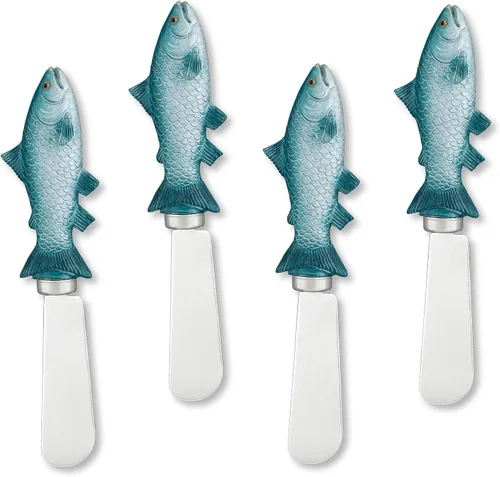 Miniatura 6 de UP UPware - Esparcidores de queso bajo pintados a mano con cuchillas de acero inoxidable para untar queso crema, mantequilla, mermelada o sándwich