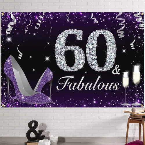 Miniatura 23 de HAMIGAR Fabuloso telón de fondo de cumpleaños tacones altos morados
