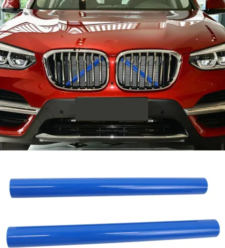 Miniatura 7 de Molduras de rejilla para BMW Serie 2 5 6 7 X1 X2, M-Performance V Brace Wrap Covers para BMW F10 F11 F45 F12 F13 F01 F02 F48 (F10 F48, azul)