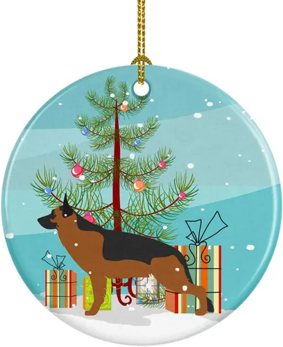 Miniatura 32 de Caroline's Treasures Bulldog inglés «Merry Christmas» adorno de cerámica para árbol de Navidad, decoración colgante para el hogar, Navidad, fiestas