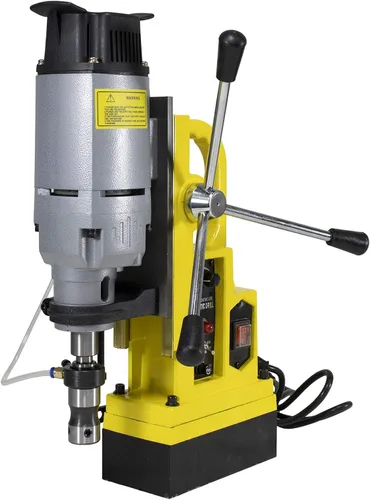 Steel Dragon Tools Prensa de taladro magnética con diámetro de taladro de 1-3/4 pulgadas y fuerza magnética de 2700 libras