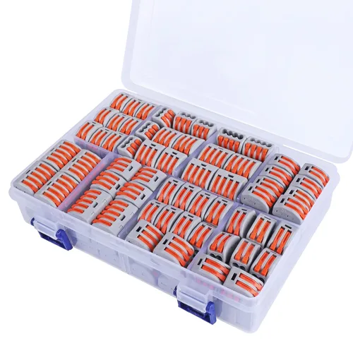 Miniatura 8 de Kit de 115 piezas de conectores eléctricos de alambre de palanca con tuercas, bases y tornillos 28-12 AWG, múltiples conectores eléctricos