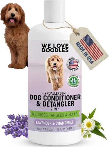 Acondicionador y desenredador para perros, tratamiento en loción 2 en 1 para alergias y picazón, hecho en EE.UU., tratamiento en loción para perros,