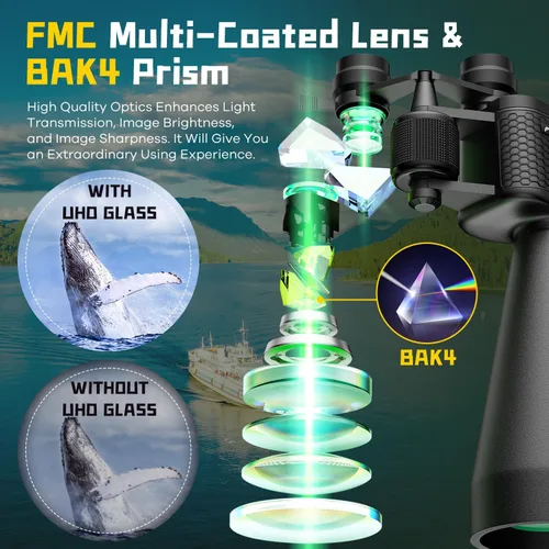 Miniatura 5 de Prismáticos de 15 a 35 x 70 para adultos de alta potencia, zoom HD de 35x para observación de estrellas y observación de aves, binoculares