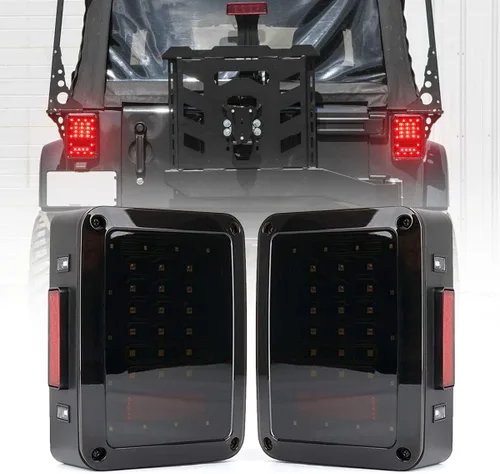JHLion Luces traseras para Jeep JK, luces traseras LED de lente ahumada con señal de giro y luz de respaldo con luz de freno para Jeep Wrangler JK