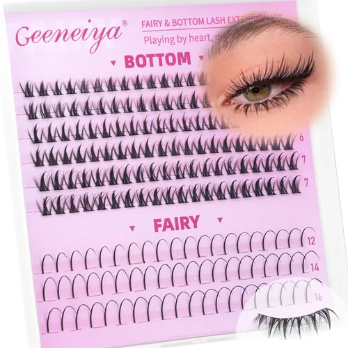 Miniatura 13 de Geeneiya Kit de Extensión de Pestañas 20D+40D, Racimos de Pestañas Suaves, Kit de Extensiones de Pestañas Naturales con Enlace de Pestañas