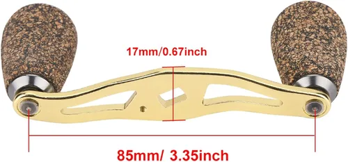 Miniatura 2 de RiToEasysports Mango de carrete de pesca, mango de carrete de pesca, perilla de madera, marco de fibra de carbono con accesorios, piezas de repuesto