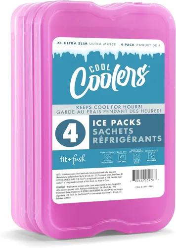 Miniatura 2 de Cool Coolers by Fit & Fresh 4 Pack XL Slim Ice Packs, Quick Freeze Space Saving Reusable Ice Packs for Lunch Boxes or Coolers
