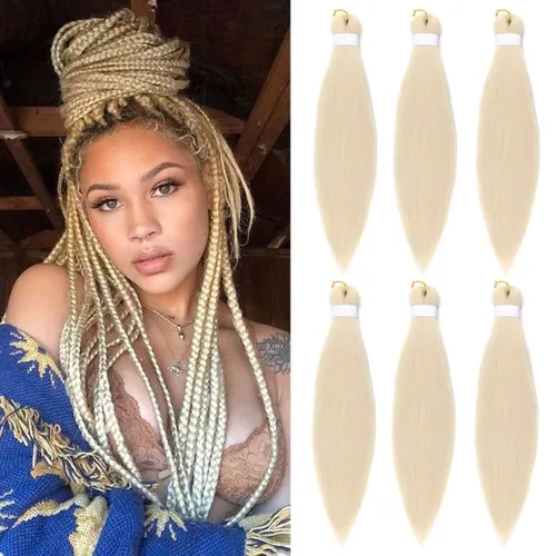 Miniatura 28 de Cabello Trenzado Ombré Pre-Estirado 26 Pulgadas Ombré Marrón 8 Paquetes/Lote Trenza Fijación con Agua Caliente Cabello Sintético Profesional