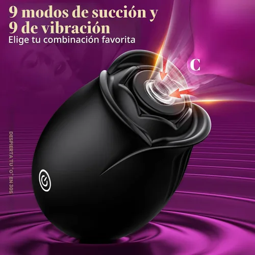 Miniatura 2 de Juguete Sexual Rosa para Adultos – Vibrador Rosa APP para Mujeres, Juguetes Sexuales con 9 Modos de Succión y Vibración, Vibrador de Punto G, Negro