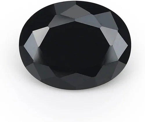 100 piedras preciosas sintéticas sueltas de 0.118 x 0.197 in, forma ovalada, color negro, para anillos, pulseras, collares, colgantes, joyas,