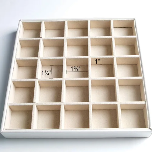Miniatura 6 de Frebeauty Organizador de aretes, joyero clásico, 50 ranuras, estuche de almacenamiento de joyas de doble capa con 6 ganchos para collar y bolsillo
