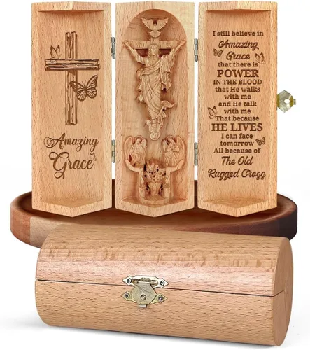 Miniatura 14 de Jesuspirit - Decoración cristiana, estatuas católicas de madera, escultura Familia de Belén, Estatua de Jesús, Estatua de la Virgen María, 2-B