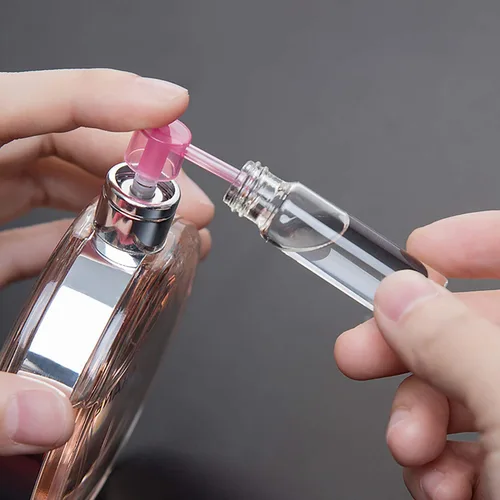Miniatura 2 de Rocutus Paquete de 6 botellas de perfume mini recargables atomizador de perfume, botella de spray vacía en 0.2 fl oz compatible con 2 bombas