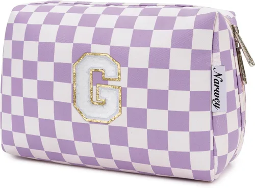 Miniatura 142 de Narwey Bolsa de maquillaje con inicial, regalos de graduación para adolescentes, niñas, niños y adolescentes, cosas de moda de 6 a 18 años, bolsa