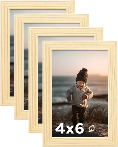 Miniatura 64 de KINLINK Marco de Fotos A3 Negro Juego de 4, Marcos de Fotos de Madera con Paspartú A4 con Plexiglás para A4 con Paspartú o A3 sin Paspartú