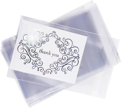Super Z Outlet Bolsas de celofán transparentes resellables, suministros de cesta de regalo, cierre adhesivo para aperitivos, tarjetas, cartas de