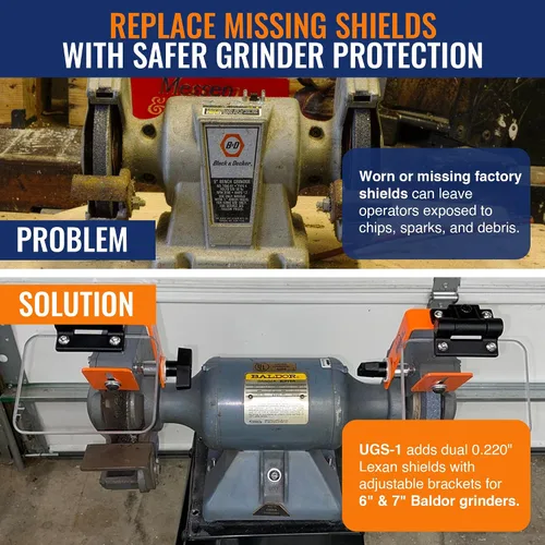 Miniatura 5 de ATS UGS-1 - Kit de protector de ojos para amoladora de banco Protectores de seguridad compatibles con OSHA para amoladoras de calvor de 6 y 7