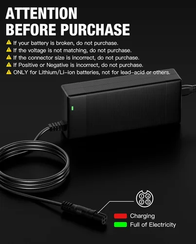 Miniatura 8 de stio Cargador de 63V 2A para Ninebot S/S-MAX/Mini PRO/Mini Lite, fuente de alimentación de 4 clavijas de 126 W compatible con Ninebot by Segway Go