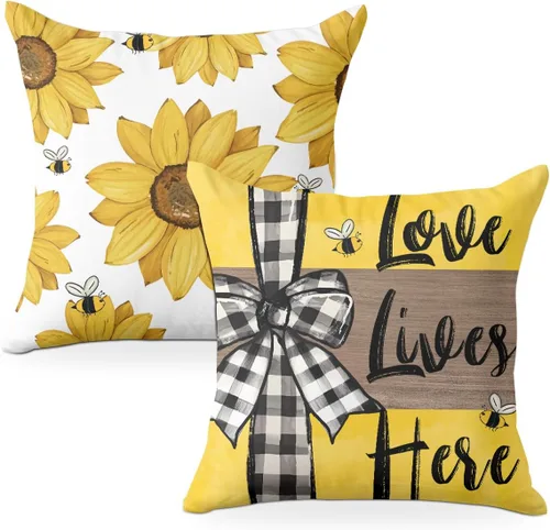 Miniatura 13 de 2 piezas de fundas de almohada de 18 x 18 pulgadas, fundas de almohada de estilo coqueto, fundas de almohada decorativas con arco rosa, fundas