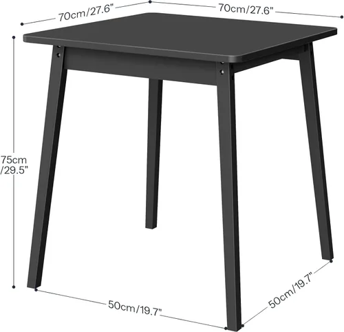 Miniatura 2 de Mesa de Comedor de Bambú HOOBRO, Mesa de Comedor Cuadrada para 2, Mesa de Cocina de 27.6" para Espacios Pequeños, Mesa de Escribir, Fácil de Montar