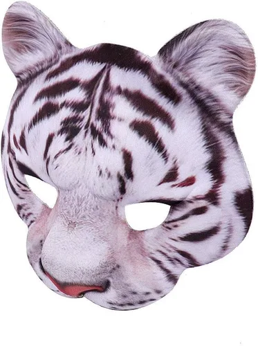 Miniatura 6 de Máscara de media cara de tigre de Halloween, máscara de animal de cosplay para Halloween, fiesta de máscaras, disfraces, accesorios de cosplay Tigre