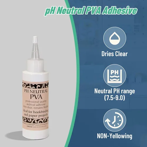 Miniatura 2 de Lineco Archival Ph Neutral PVA Adhesive, 4 onzas, pegamento adhesivo profesional. Proyectos de encuadernación/papel. Se seca transparente, permanece