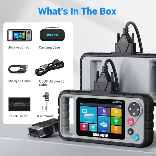 Miniatura 9 de AVAPOW AV-D600 Escáner OBD2 de 4 Sistemas Motor/Transmisión/SRS/ABS Herramienta de Diagnóstico, Restablecimiento de Aceite/Restablecimiento