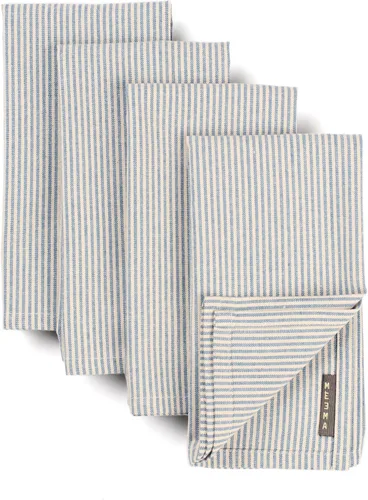 MEEMA Servilletas de tela | Servilletas de tela de algodón lavables hechas de materiales reciclados | Juego de regalo de mesa de cocina | 19.5 x