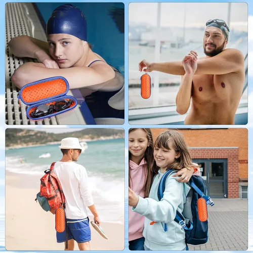 Miniatura 5 de Estuche para Gafas de Natación para Gafas de Natación, Fundas Protectoras para Gafas con Clip, Gafas de Sol, Gafas, Deportes anaranjado
