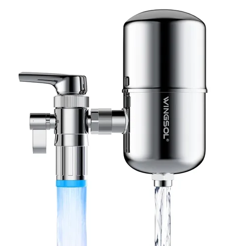 Miniatura 9 de WINGSOL WINGSOL - Filtro de Agua de Acero Inoxidable para Grifo de Fregadero, Sensor de Temp. Luz LED, NSF/ANSI 42 y 53, Purificador de Grifo