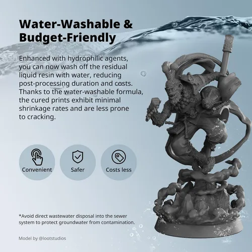 Miniatura 2 de ANYCUBIC Resina lavable con agua ABS-Like 3.0, resina para impresora 3D, alta dureza y alta precisión, fácil de procesar posteriormente, bajo olor