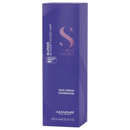 Miniatura 6 de ALFAPARF MILANO Semi di Lino - Acondicionador morado con depósito de color, elimina los tonos amarillos y cobrizos para cabello rubio, platino