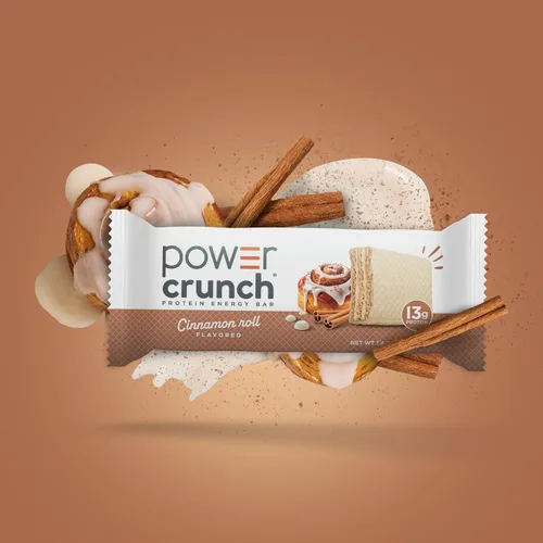 Miniatura 4 de Barritas de gofre de proteína Power Crunch, snacks altos en proteínas con delicioso sabor, rollo de canela, 1.4 onzas (12 unidades)