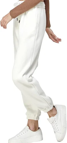 Miniatura 3 de IUUI Pantalones deportivos casuales de forro polar holgados para mujer, pantalones deportivos plegables de cintura alta, pantalones deportivos