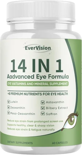 Miniatura 2 de Evervision 14 en 1 Fórmula Avanzada para los Ojos, Vitamina Ocular y Suplemento Mineral con Zinc, Luteína, Zeaxantina y Extracto de Arándano