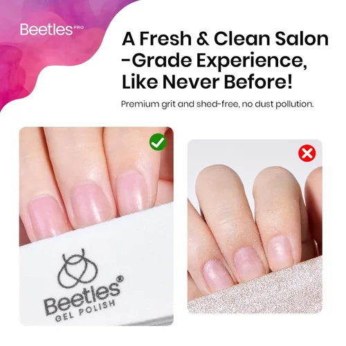Miniatura 4 de Beetles - Lima de uñas profesional, 52 limas de esponja y pulidores para uñas naturales, tableros de esmeril de doble cara para uñas, kit de lima