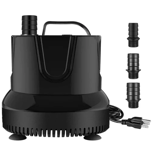 Simple Deluxe 660 GPH 45W Bomba de agua de succión inferior de mesa (2500 L/H) con 3 boquillas para tanque de peces, estanque, acuario,