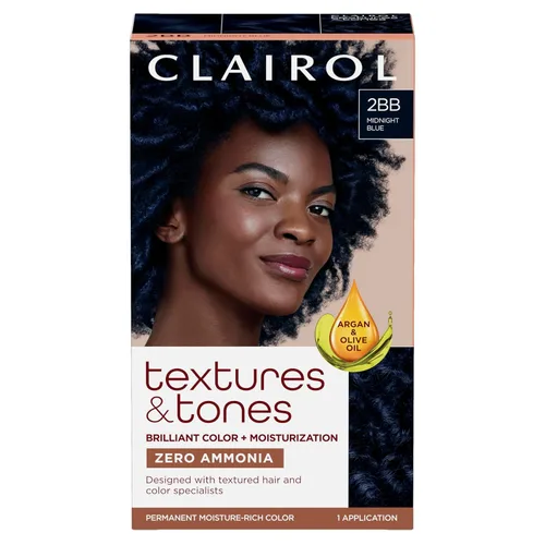 Miniatura 23 de Clairol Textures & Tones - Tinte permanente para el cabello, color de cabello negro sedoso 1B, paquete de 1 unidad 1B negro sedoso