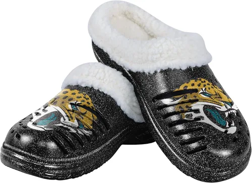 Miniatura 20 de FOCO - Zuecos con logotipo del equipo de la NFL para mujer, forro de sherpa y brillo